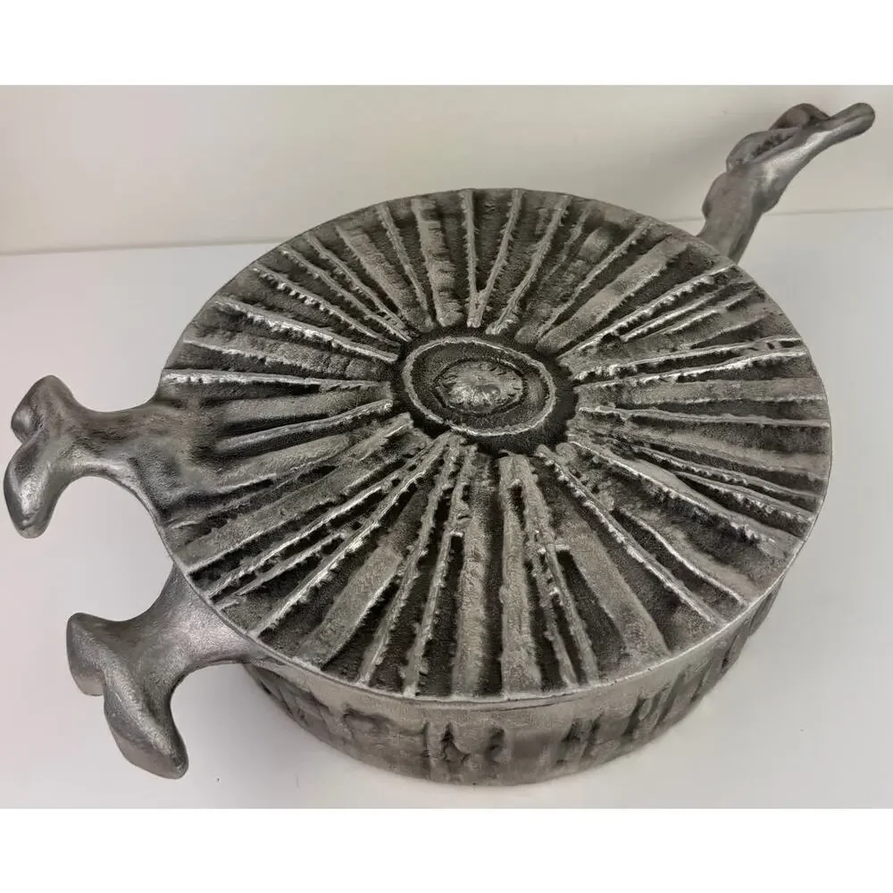 VINTAGE Mid Century Modern Donald Drumm Covered Aluminum Brutalist Skillet NEW